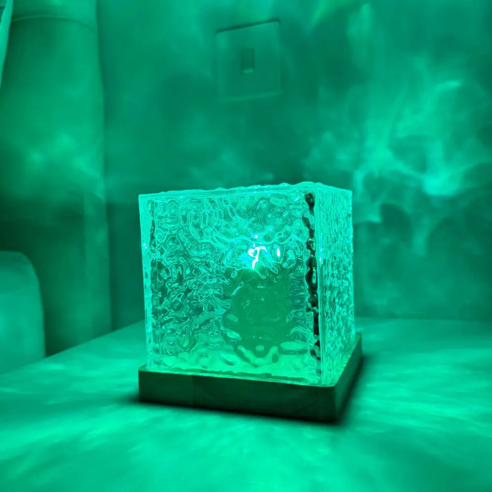 Bordlampe Glas Terning Stemningslys