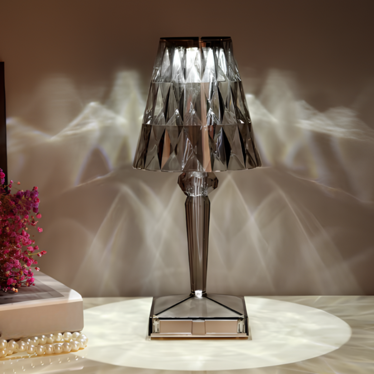Bordlampe Krystal Akryl Touch Genopladelig