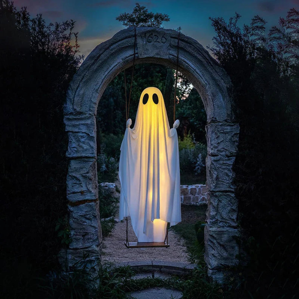 Hanging Swing Ghost Decoration Halloween 2025 Porch Lights - Image 4