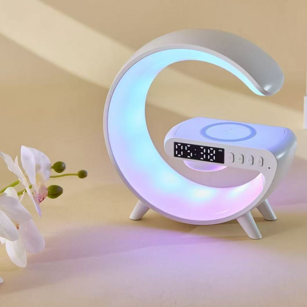 ワイヤレス充電ランプ LED時計スピーカー
