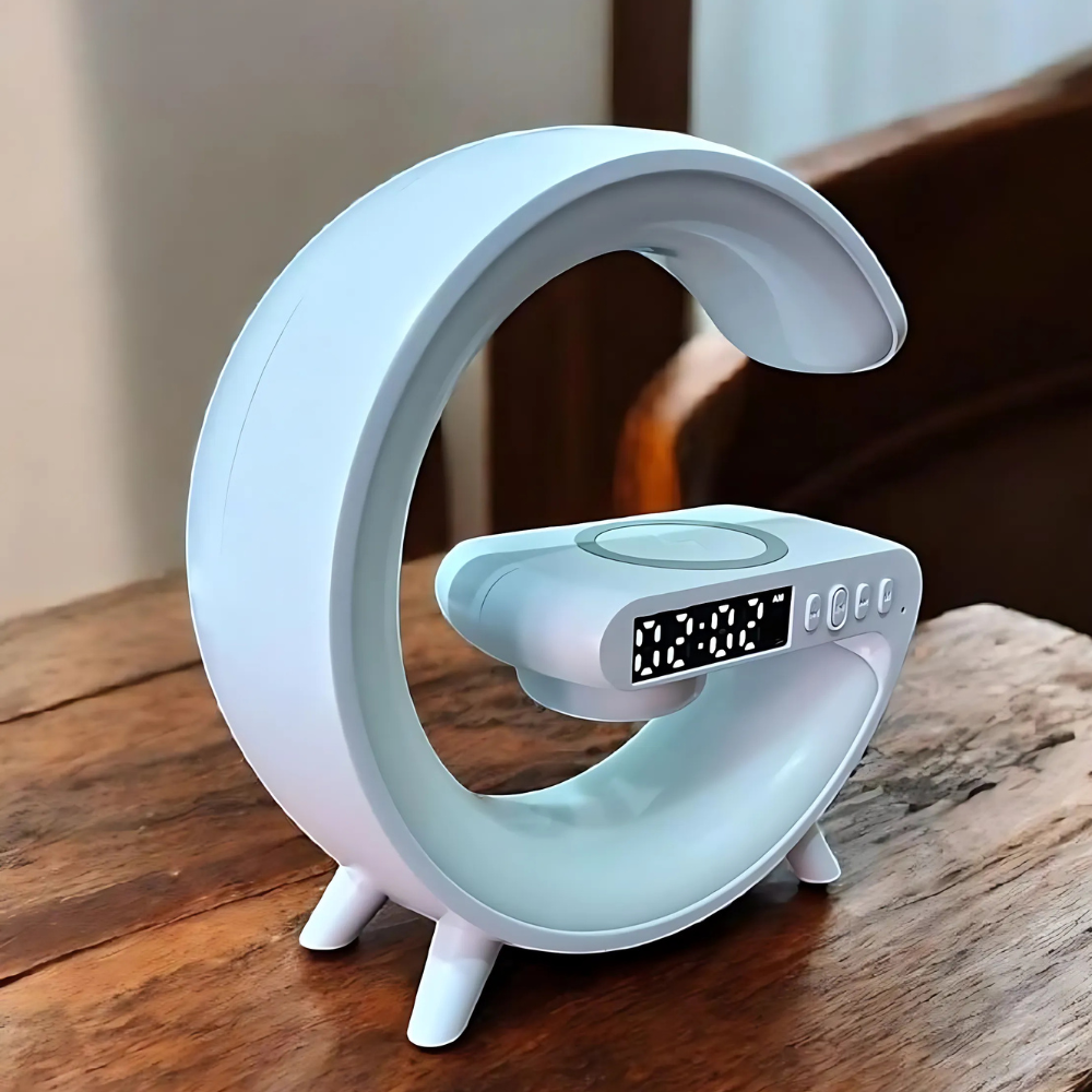 ワイヤレス充電ランプ LED時計スピーカー