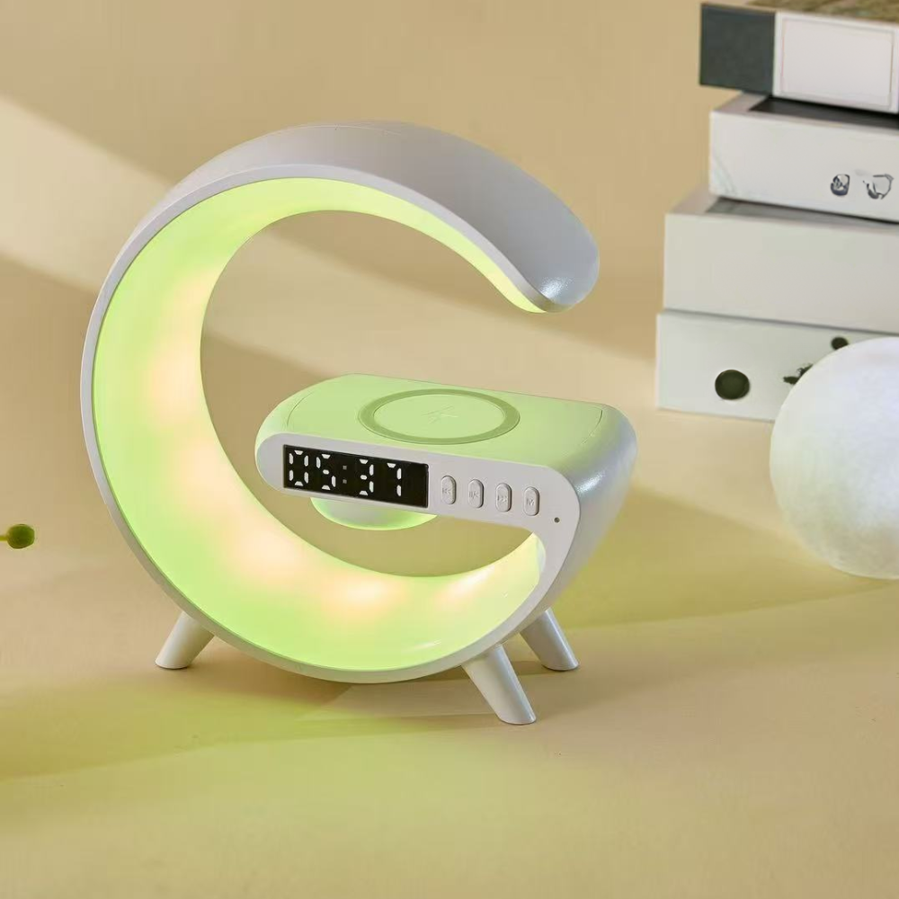 ワイヤレス充電ランプ LED時計スピーカー