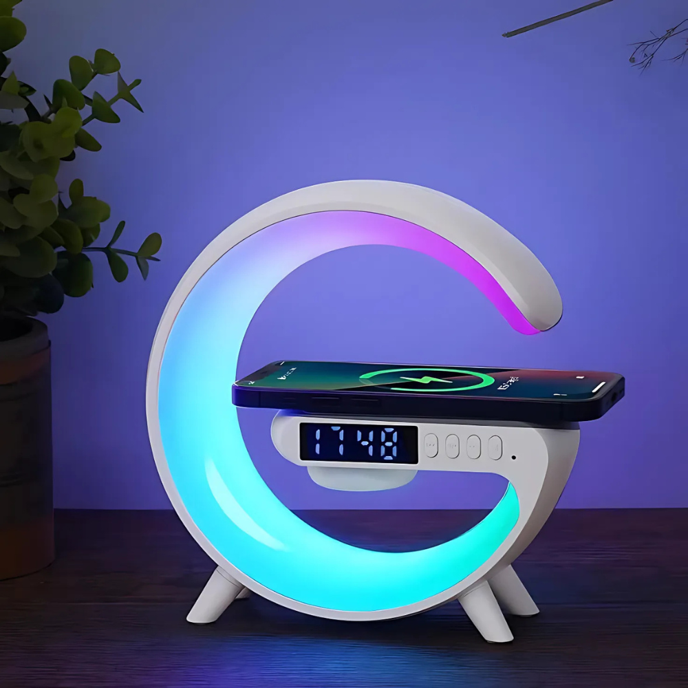 ワイヤレス充電ランプ LED時計スピーカー