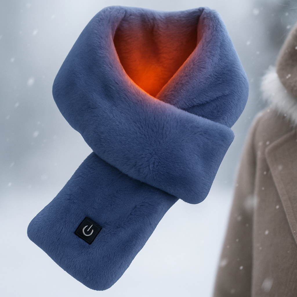 Opvarmet halstørklæde med blødt fleece til vintervarme
