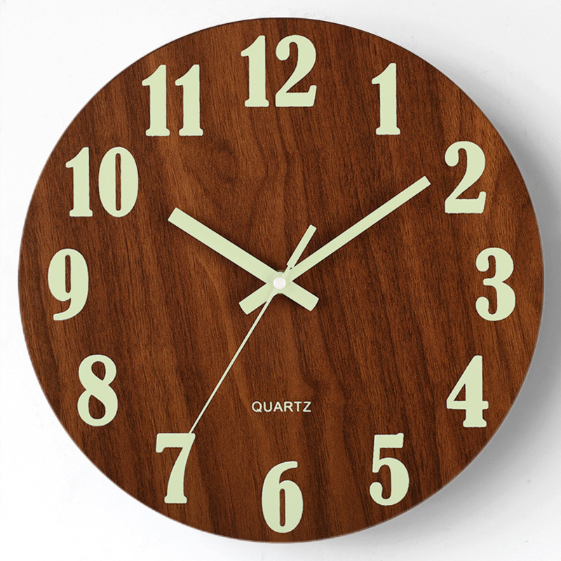 GlowNature - Wooden Wall Clock with Nightlight