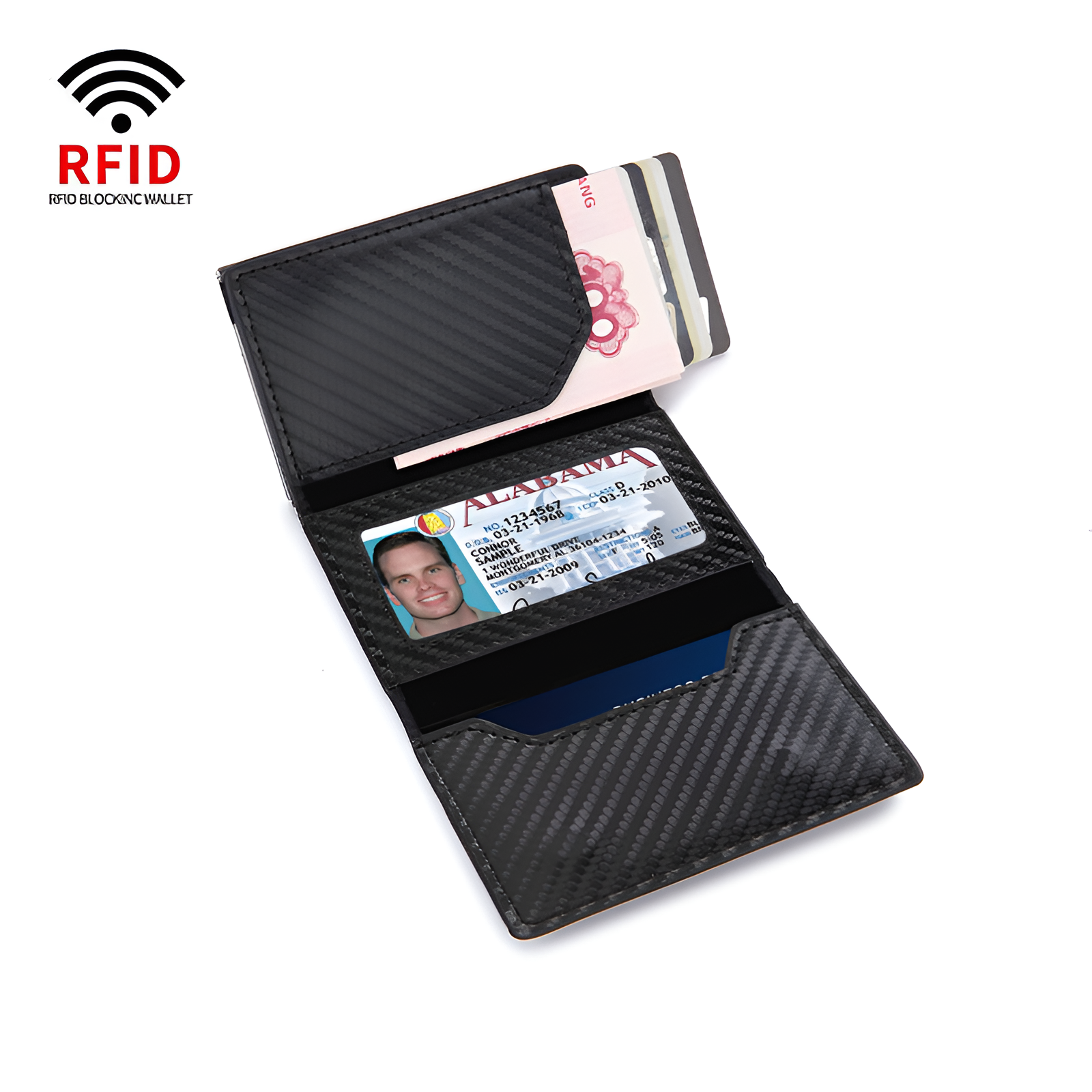 Læderpung med AirTag og RFID-blokering