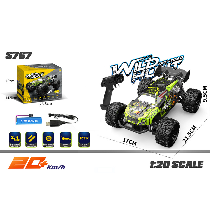 Fjernstyret Offroad Monstertruck med Høj Hastighed – 1:20 Skala