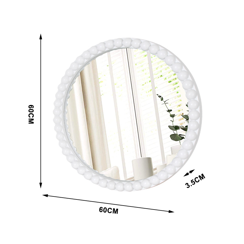 Specchio da parete con cornice ondulata rotonda moderna
