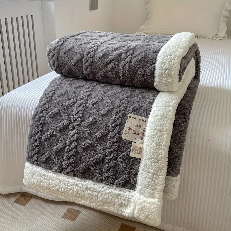 Fleece Tæppe Sherpa Vendbar Seng Dække