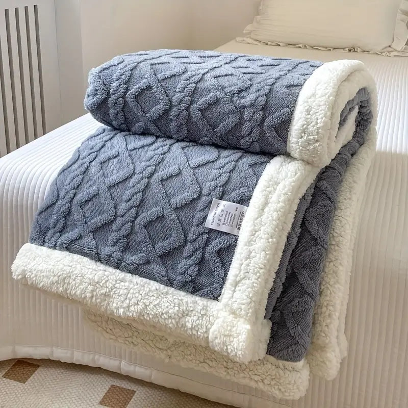 Fleece Tæppe Sherpa Vendbar Seng Dække