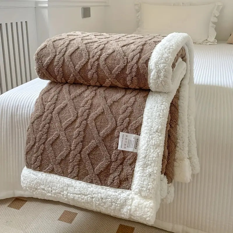 Fleece Tæppe Sherpa Vendbar Seng Dække