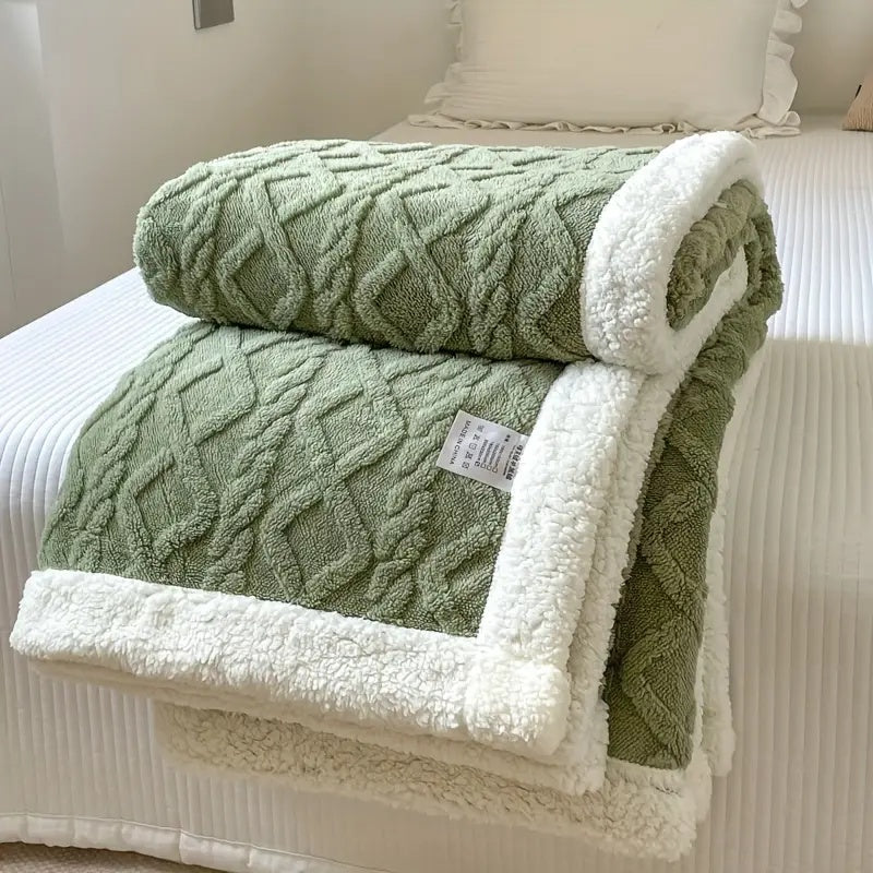 Fleece Tæppe Sherpa Vendbar Seng Dække