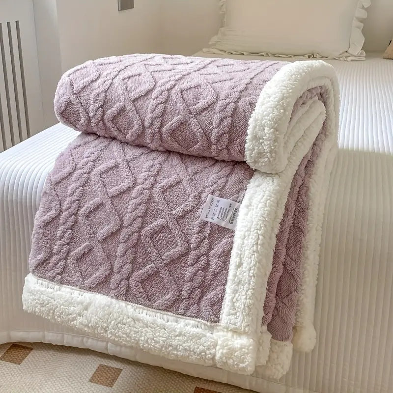 Fleece Tæppe Sherpa Vendbar Seng Dække