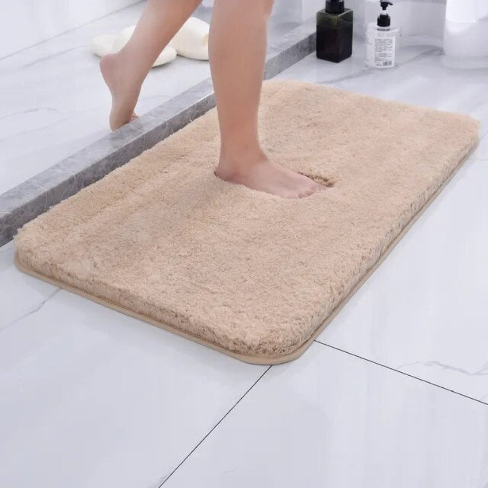 Plyšová šedá mikrovláknová koupelnová podložka na podlahu
