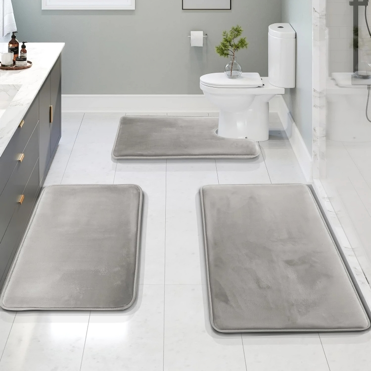 Ensemble de tapis de bain en mousse à mémoire de forme antidérapant