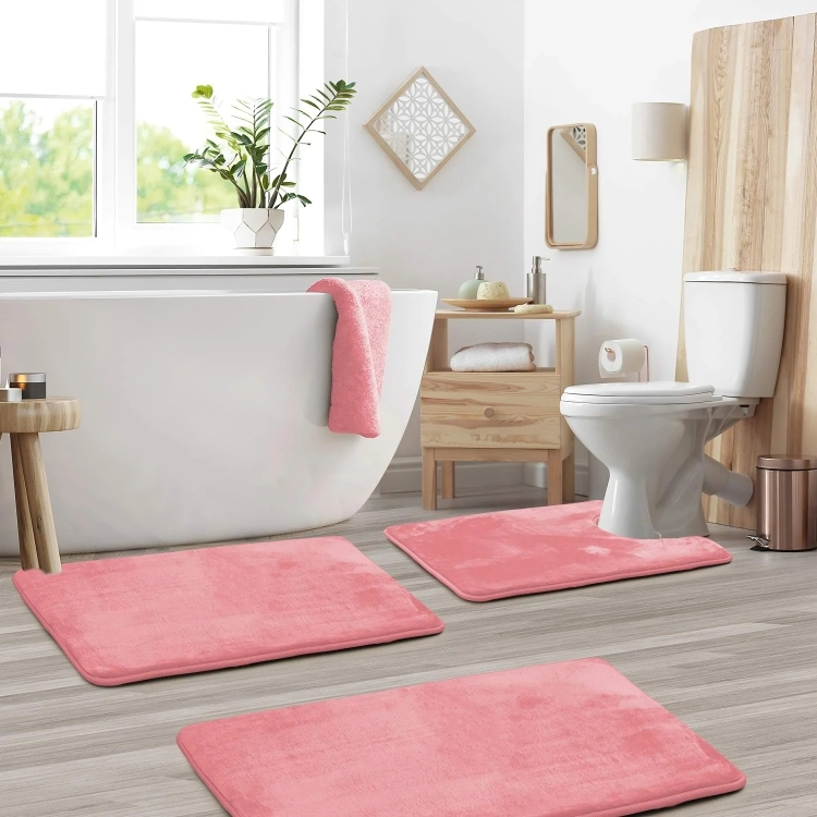 Ensemble de tapis de bain en mousse à mémoire de forme antidérapant
