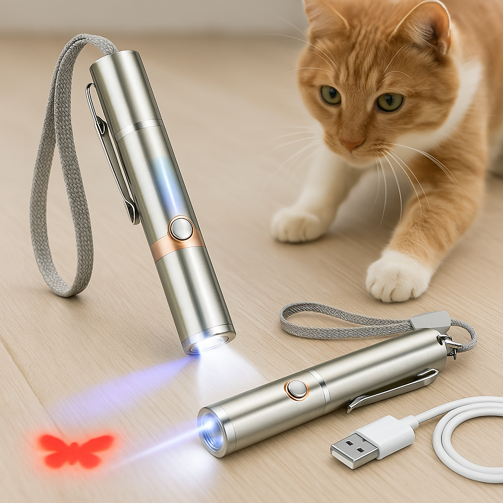 Kattelegetøj Genopladelig Rustfrit Stål Laserlys