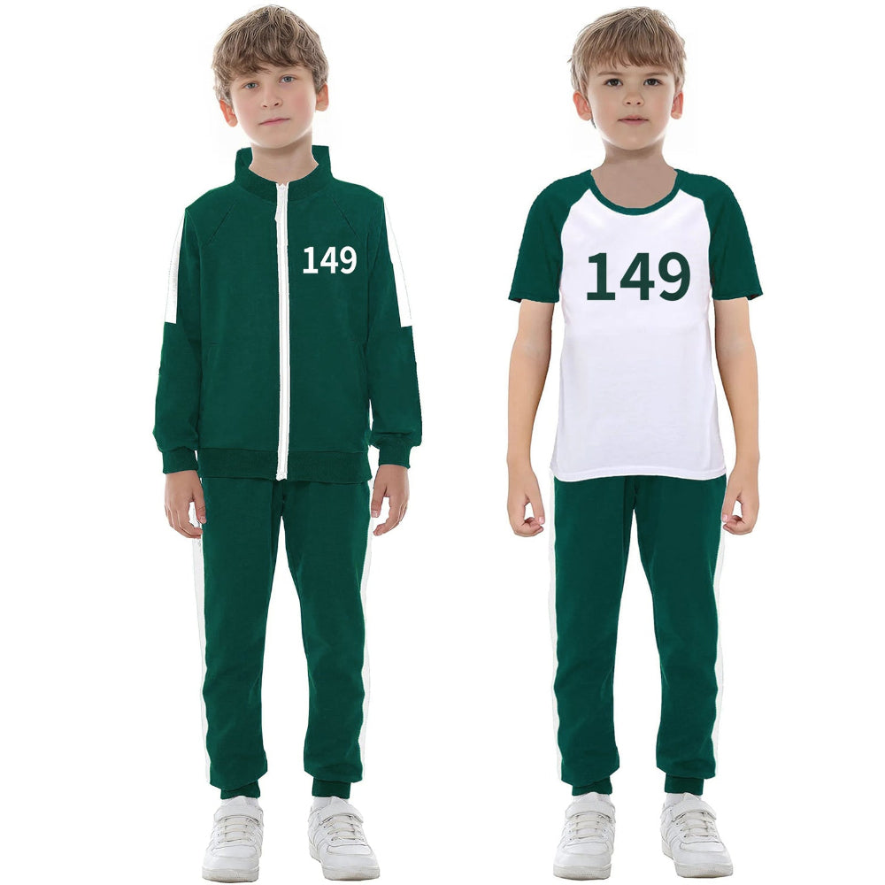 Kids 3PCS Players Cosplay Tracksuit Costume Green Sweatshirt Pants and T-shirt - Image 3