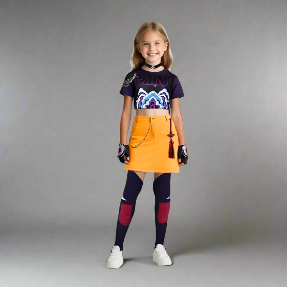 Kids Adults Pop Idol Costume Pop Star Cosplay Outfit Shirt Skirt and Accessories for Halloween Carnival - Image 1