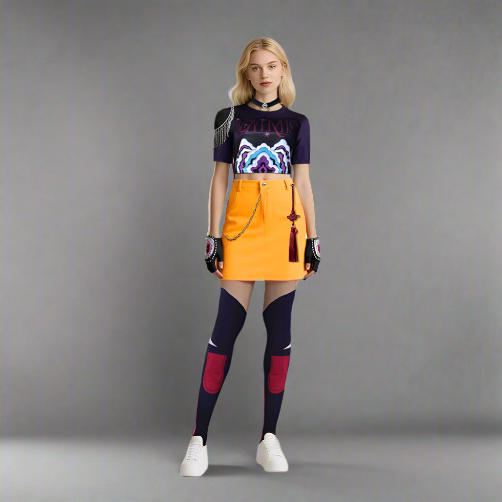 Kids Adults Pop Idol Costume Pop Star Cosplay Outfit Shirt Skirt and Accessories for Halloween Carnival - Image 2