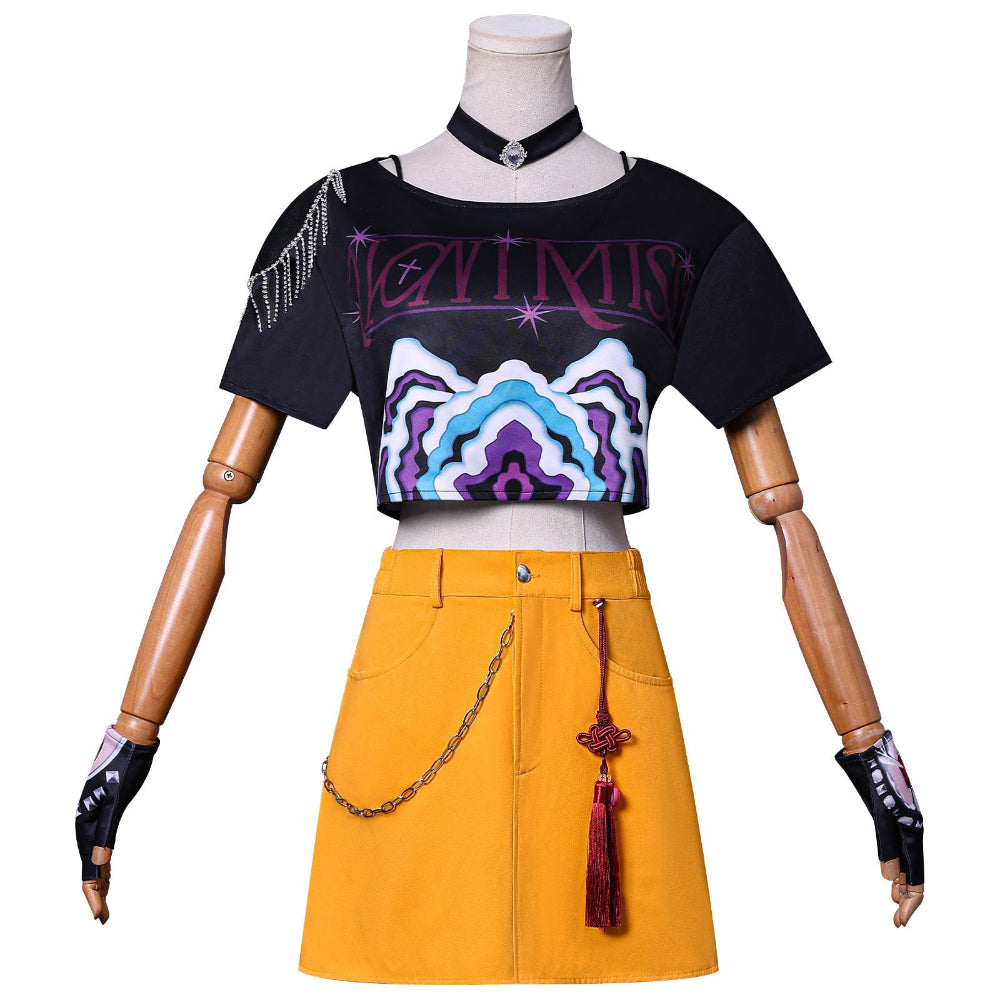 Kids Adults Pop Idol Costume Pop Star Cosplay Outfit Shirt Skirt and Accessories for Halloween Carnival - Image 3