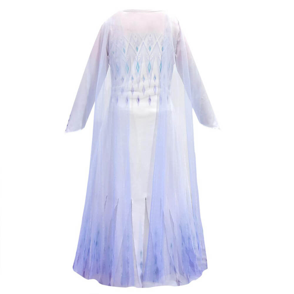 Kids Elsa Princess Costume Snow Girls Dress With Crown Scepter Wig Cosplay Accessories - Image 7