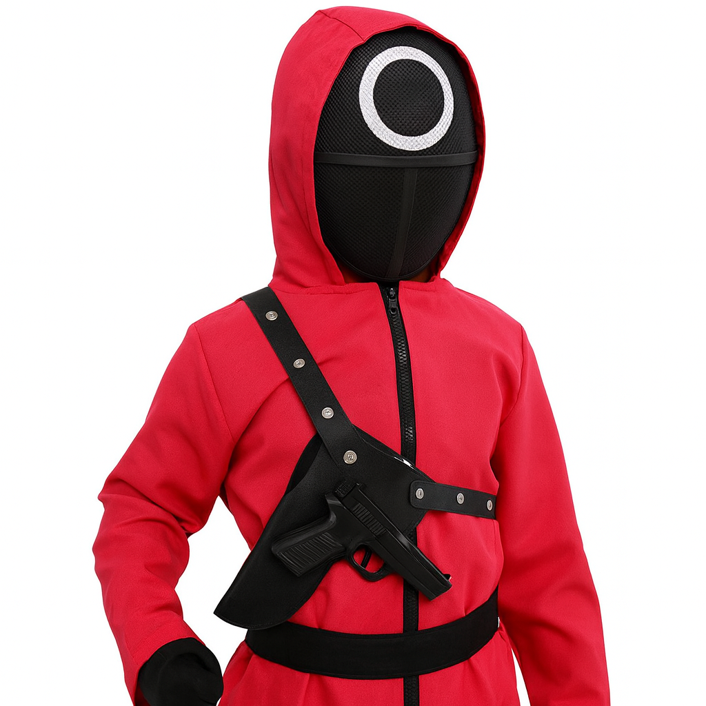 Kids Guard Halloween Costume Jumpsuit | Hooded Mask Outfit - Image 2