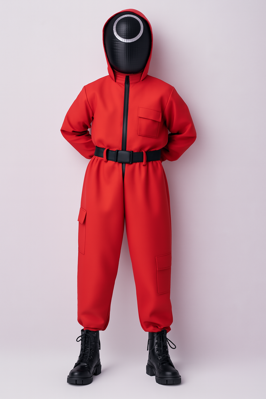 Kids Guard Halloween Costume Jumpsuit | Hooded Mask Outfit - Image 4