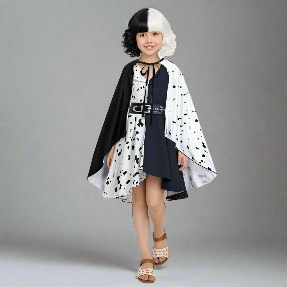 Kids Iconic Black White Costume Fashion Party Carnival Dress Girls Halloween Costume - Image 7