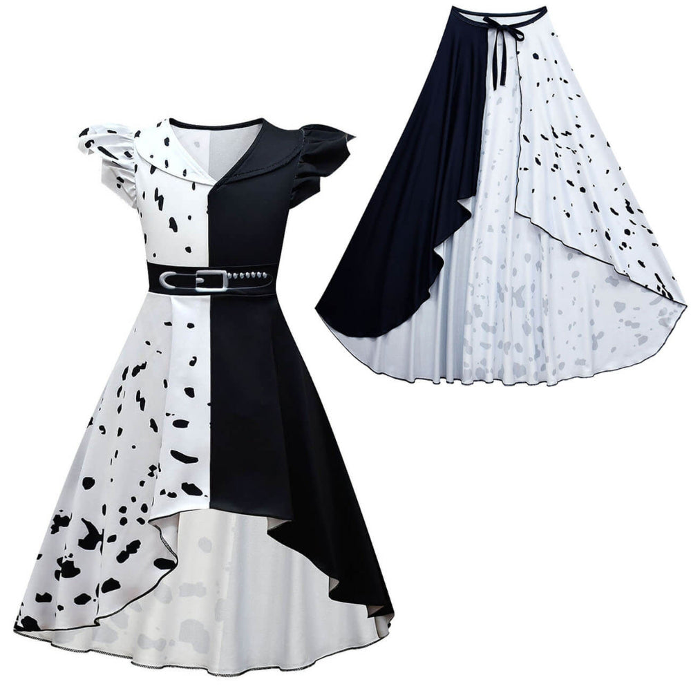 Kids Iconic Black White Costume Fashion Party Carnival Dress Girls Halloween Costume - Image 8