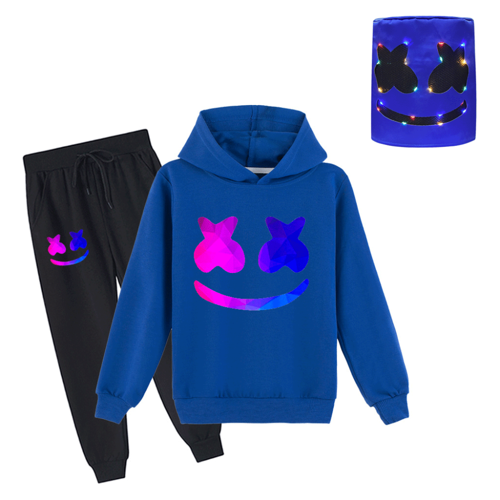 Kids Marshmallow Cosplay Costume DJ Marshmallow Hoodie Pants Optional LED Helmet Cosplay Outfit - Image 11