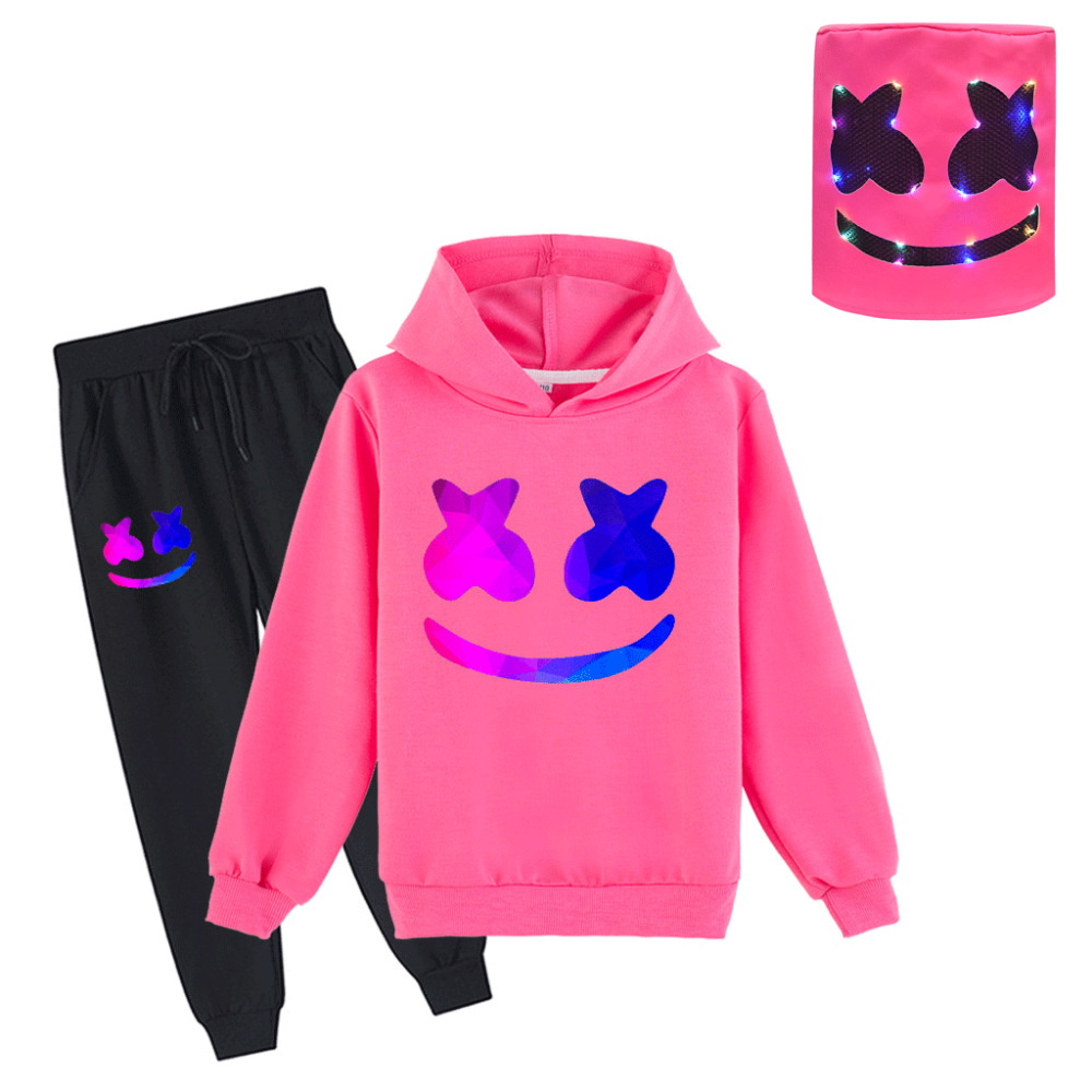 Kids Marshmallow Cosplay Costume DJ Marshmallow Hoodie Pants Optional LED Helmet Cosplay Outfit - Image 12