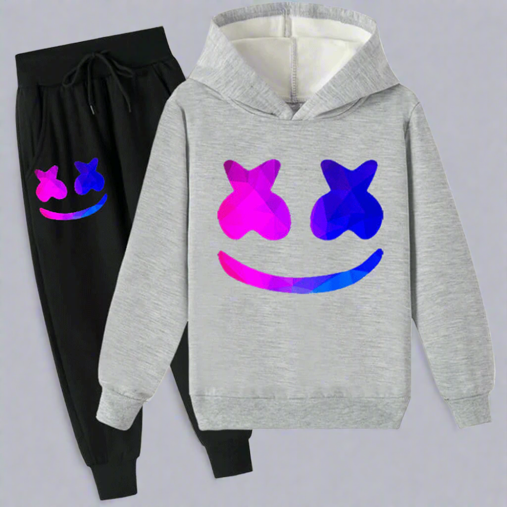 Kids Marshmallow Cosplay Costume DJ Marshmallow Hoodie Pants Optional LED Helmet Cosplay Outfit - Image 5
