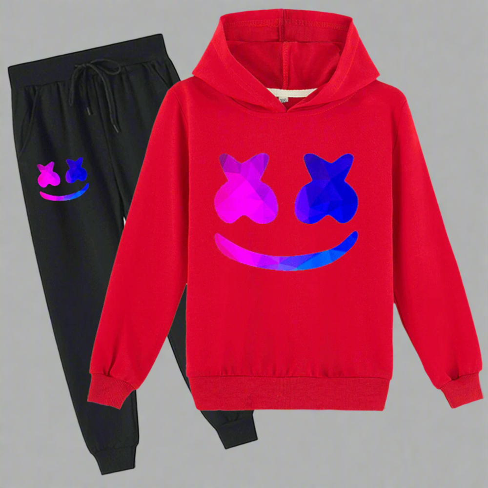 Kids Marshmallow Cosplay Costume DJ Marshmallow Hoodie Pants Optional LED Helmet Cosplay Outfit - Image 6