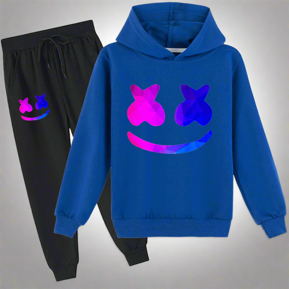 Kids Marshmallow Cosplay Costume DJ Marshmallow Hoodie Pants Optional LED Helmet Cosplay Outfit - Image 7