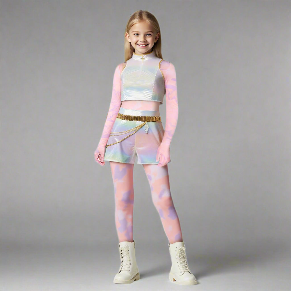 Kids Pop Idol Costume “What It Sounds Like” White Stage Cosplay Outfits Halloween Costume - Image 1