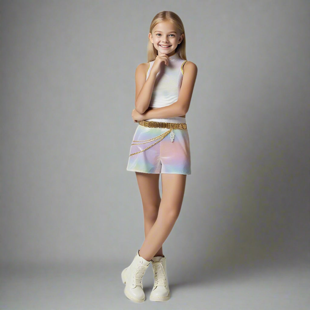 Kids Pop Idol Costume “What It Sounds Like” White Stage Cosplay Outfits Halloween Costume - Image 4
