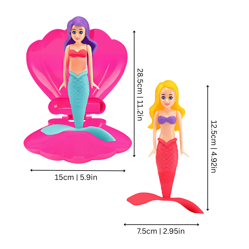 Swimming Toys Mermaid Shell Doll ABS Plastic