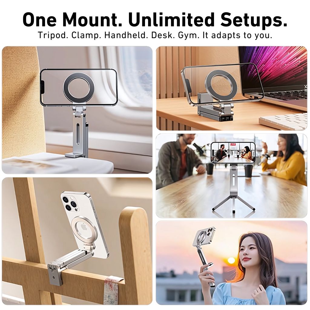 Telefonholder med magnetisk aluminiumsbase