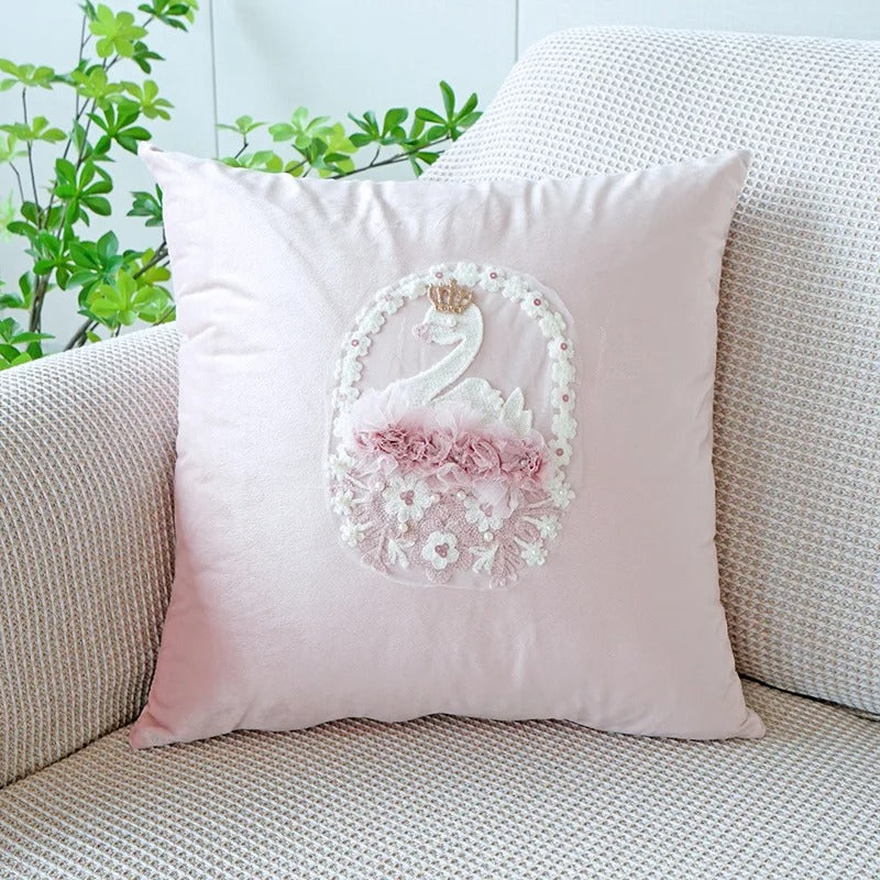 BlossomNest Cushion Cover with Floral Design – Stylish Pillowcase for Living Room and Kids' Spaces