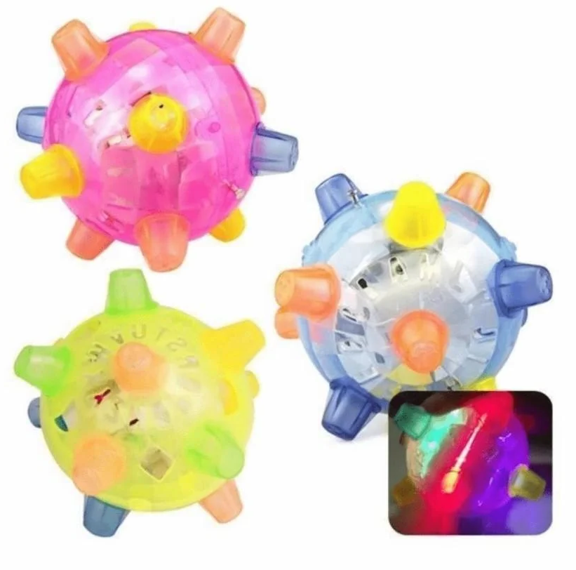 Hundelegetøj LED Hoppe Interaktiv Bold Gummi