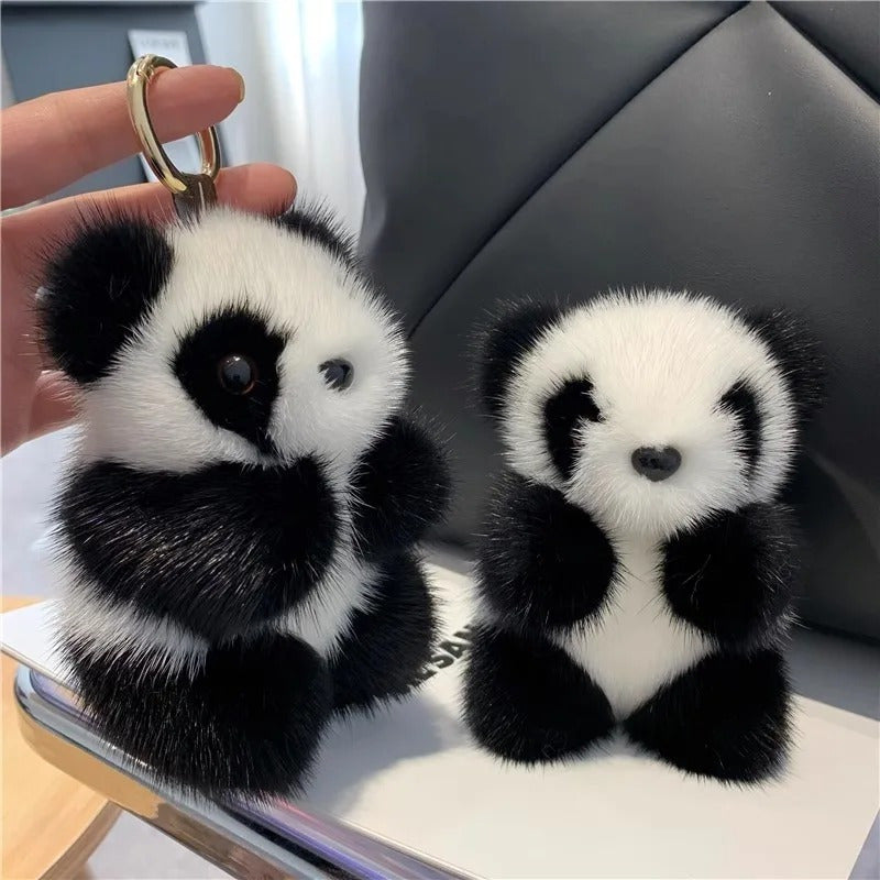 ソフトプラッシュキーチェーン かわいいパンダ バッグチャーム