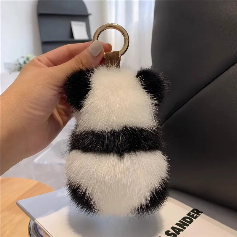 ソフトプラッシュキーチェーン かわいいパンダ バッグチャーム