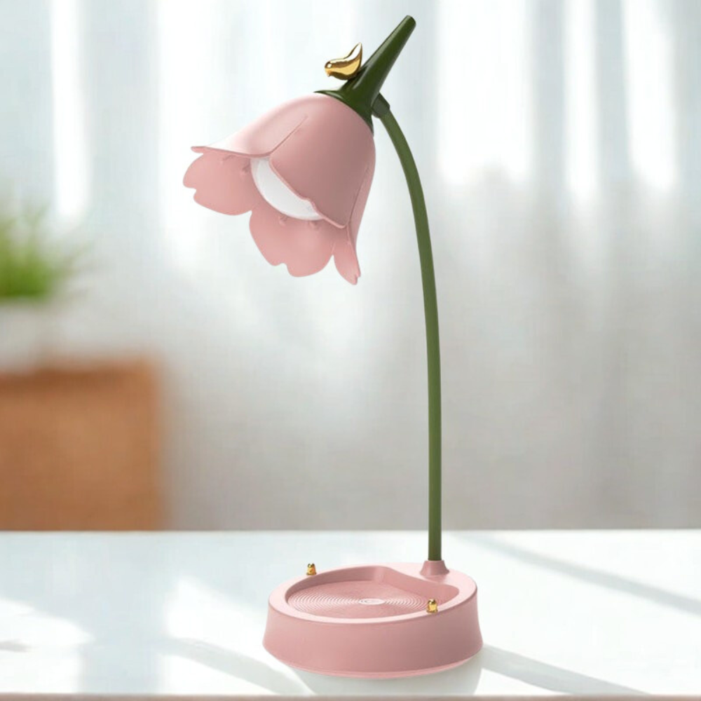 Moderne blomst LED bordlampe ABS plastik