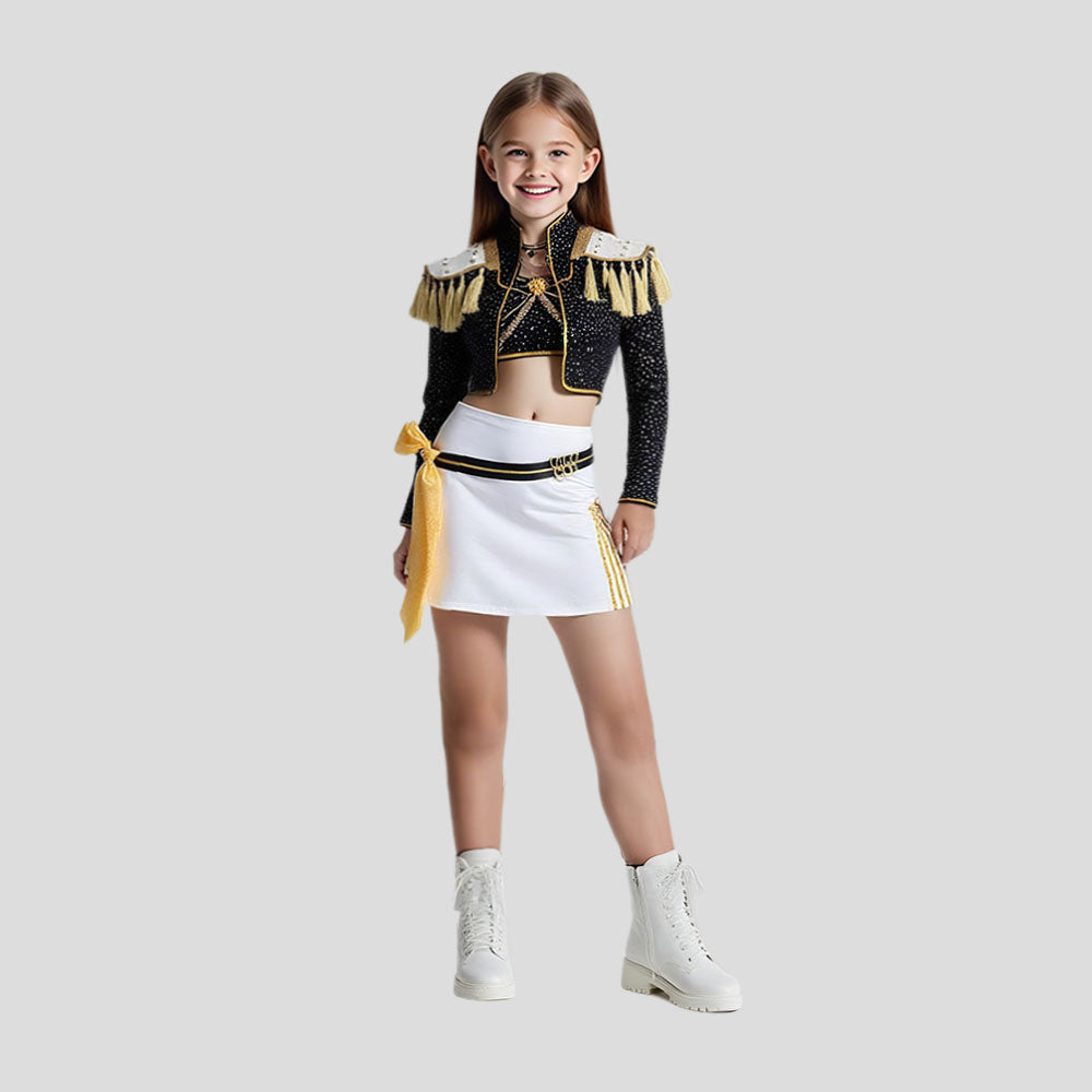 Pop Idol Costume Golden Black Stage Performance Outfit Cosplay Suit Full Set - Image 1