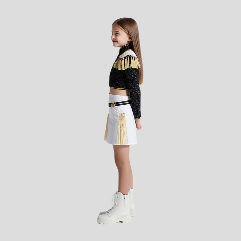 Pop Idol Costume Golden Black Stage Performance Outfit Cosplay Suit Full Set - Image 3
