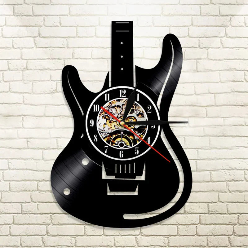 MusicTime - Guitar Vinyl Wall Clock with Unique Design