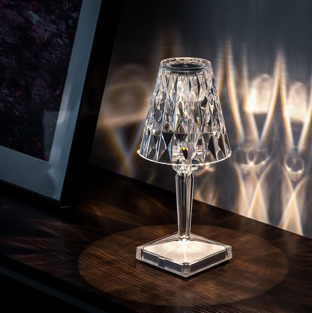 Bordlampe Krystal Akryl Touch Genopladelig