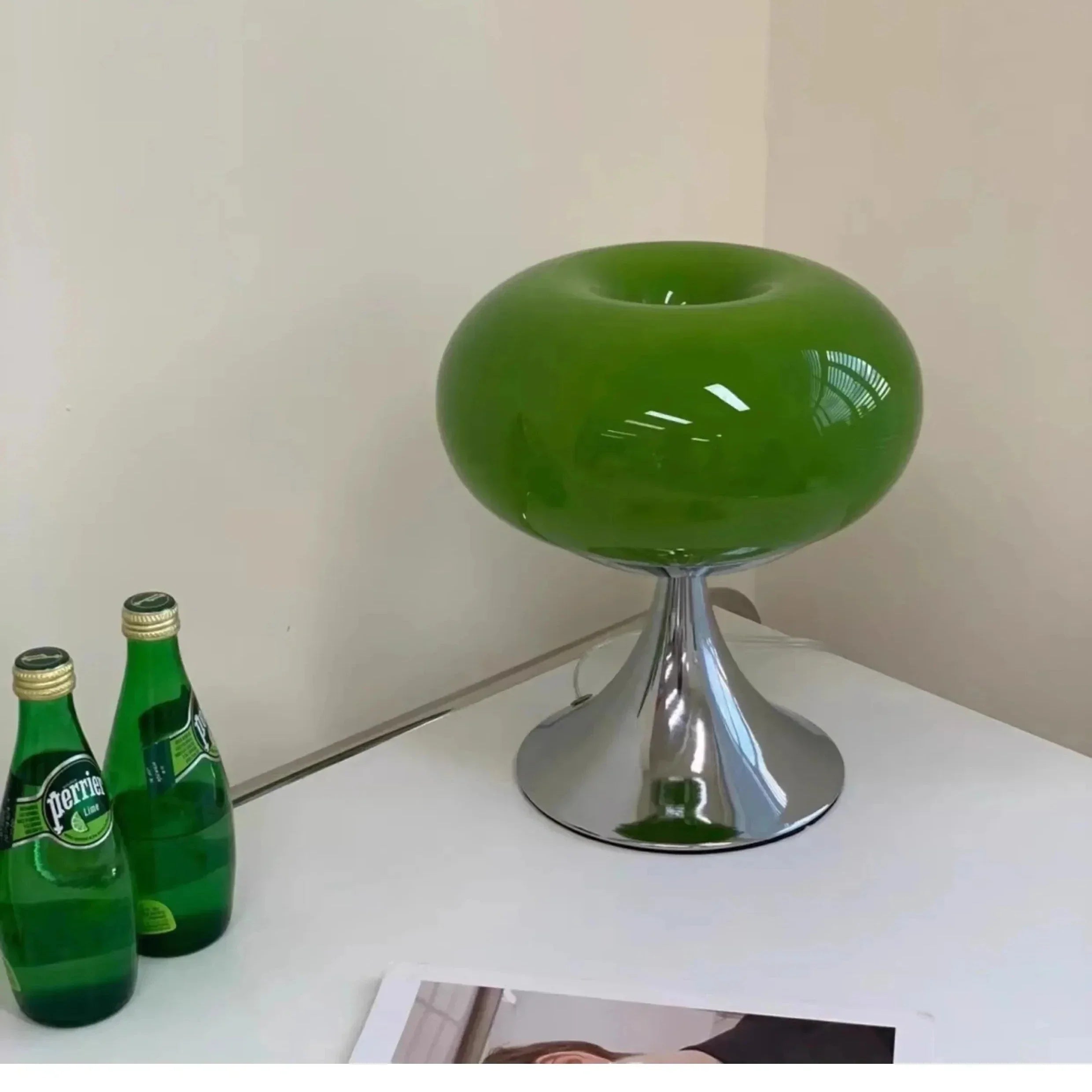 Bordlampe Moderne Glas Krom Base Lys