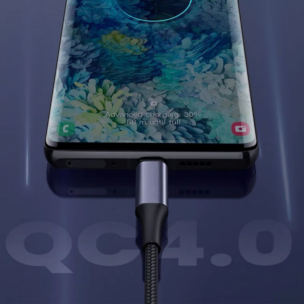 USB kabel rychlé nabíjení opletený kabel